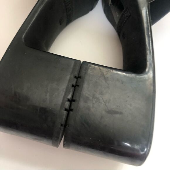 Steve Madden Y2K black rubber chunky slip on heeled mules open toe - Picture 6 of 9